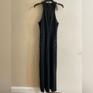 Massimo Dutti Black Jumpsuit wide leg Small NWT